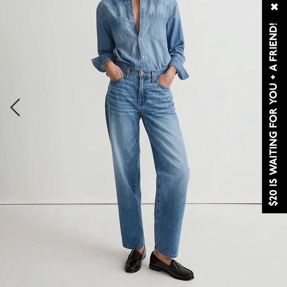 NWT Madewell Slouchy Boyjean Rosewell Wash 29